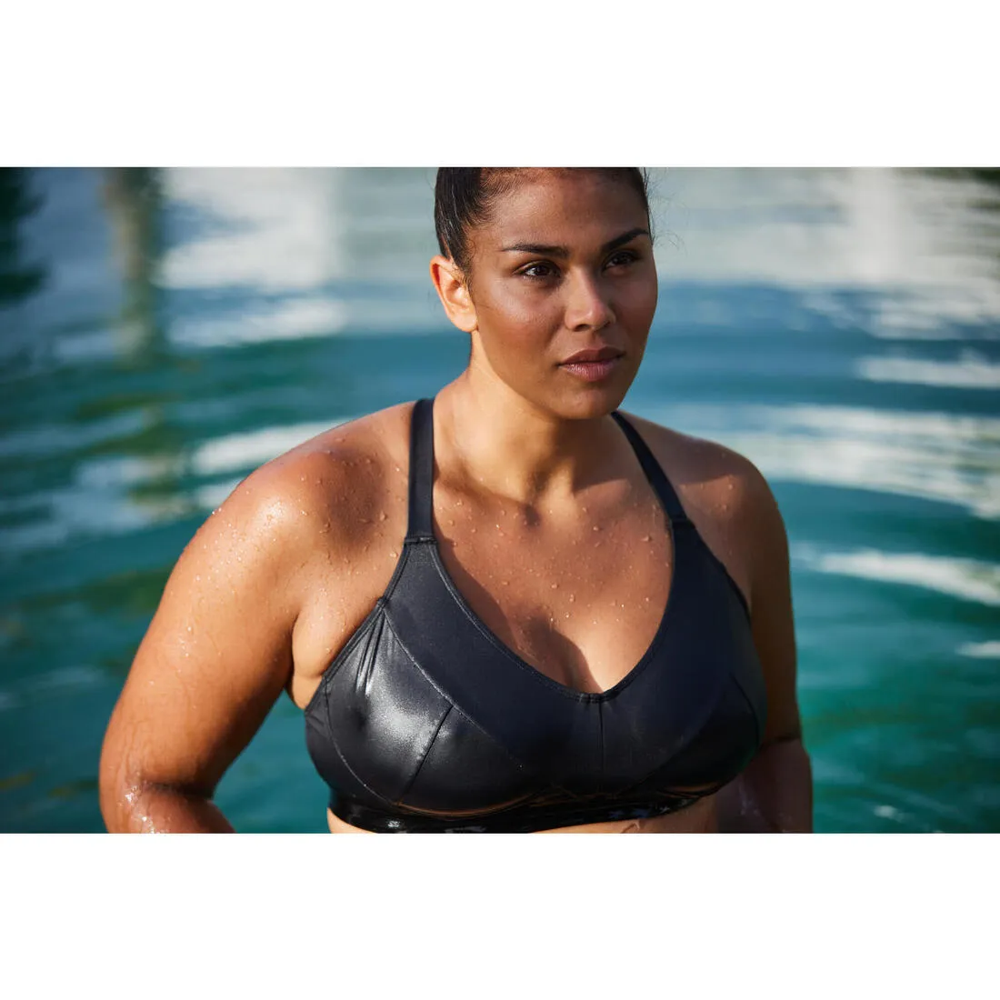Women's Aquafitness Aquabiking Swimsuit Crop Top Pool Sports Bra Aquabra