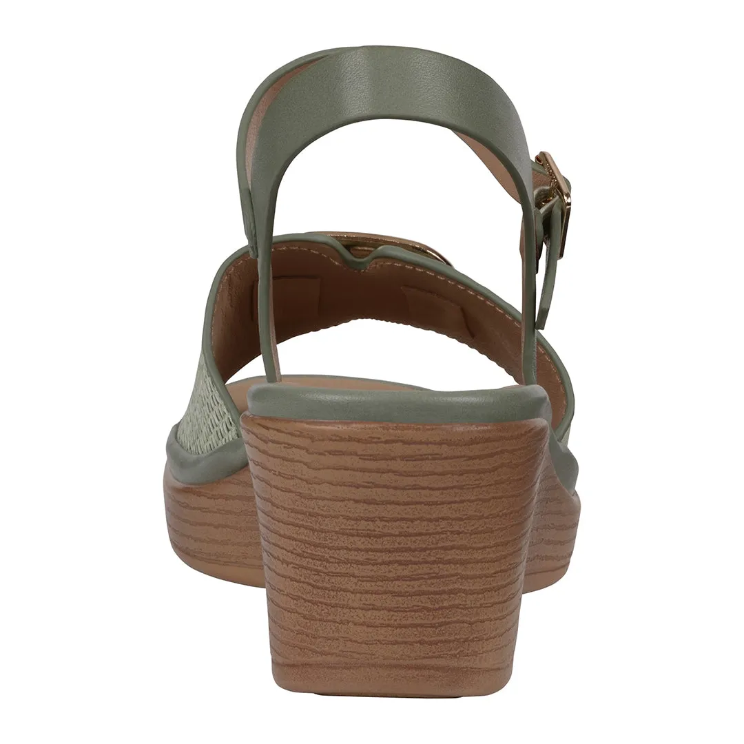 Women's Fia Mint Woven Wedge Sandals
