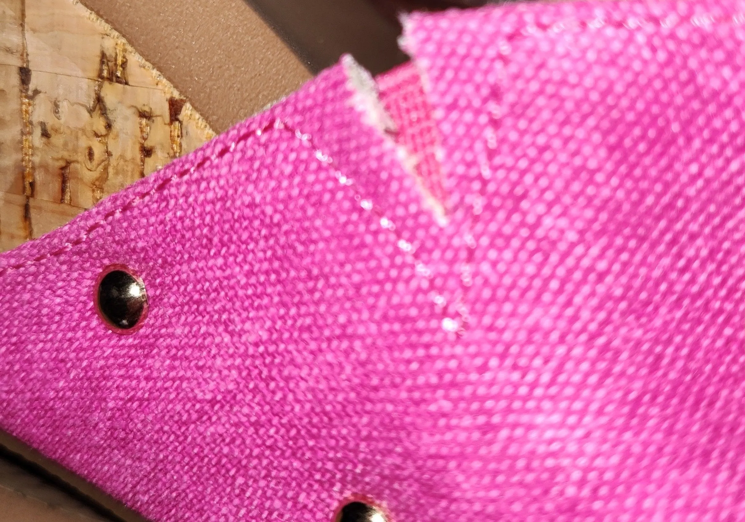 Women's Fuchsia Wedge Sandals With Cork Effect Platform