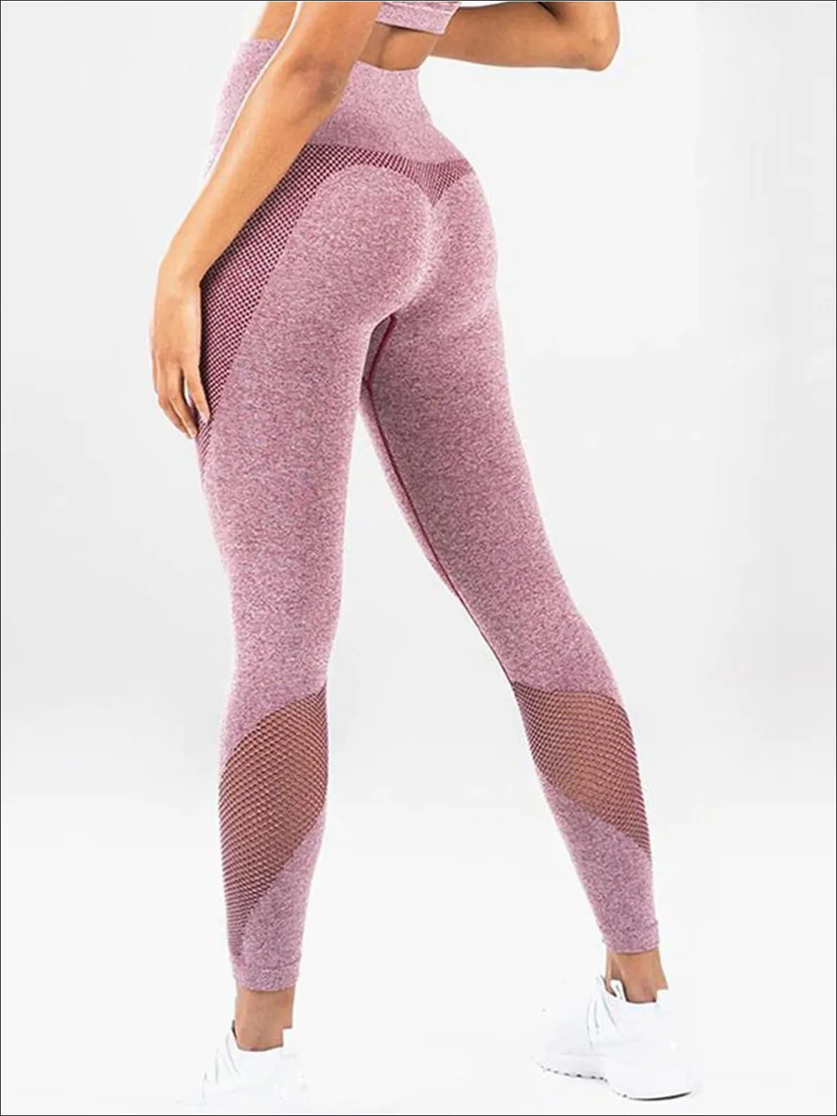 Women's  Mesh Panel Sports Bra & Leggings Set