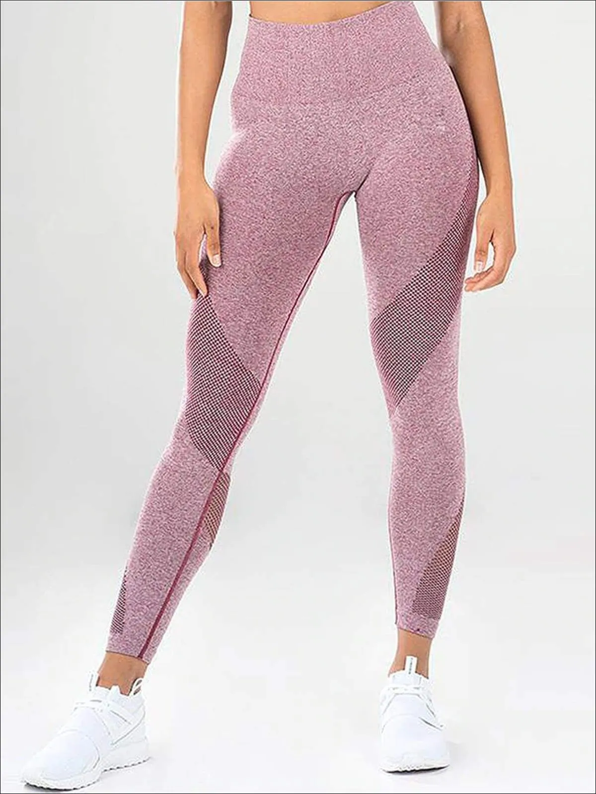 Women's  Mesh Panel Sports Bra & Leggings Set