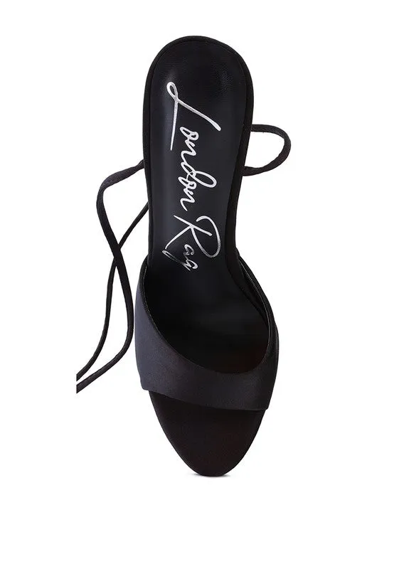 Women's Passion Ruched Satin Lace-up Stiletto Heel Sandals