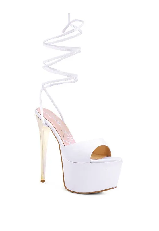 Women's Passion Ruched Satin Lace-up Stiletto Heel Sandals
