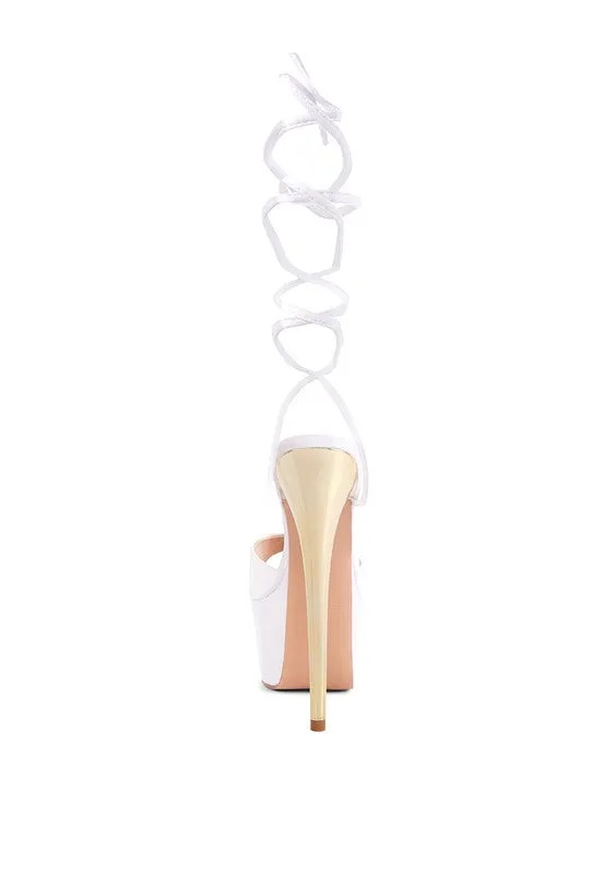 Women's Passion Ruched Satin Lace-up Stiletto Heel Sandals