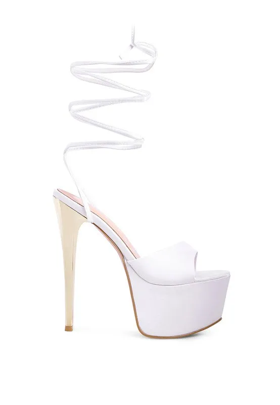 Women's Passion Ruched Satin Lace-up Stiletto Heel Sandals