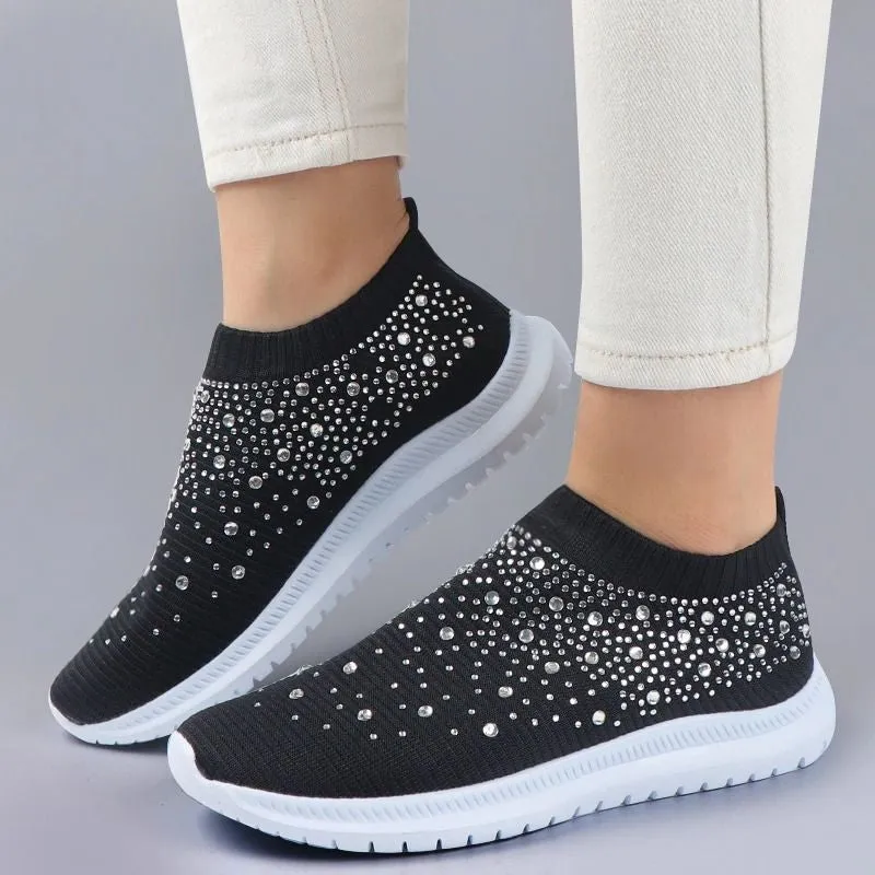 Womens Rhinestone Sports shoes Mesh shoes