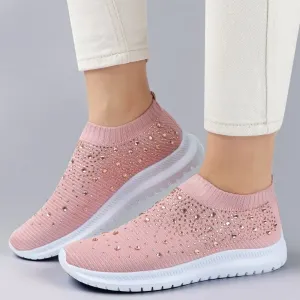 Womens Rhinestone Sports shoes Mesh shoes