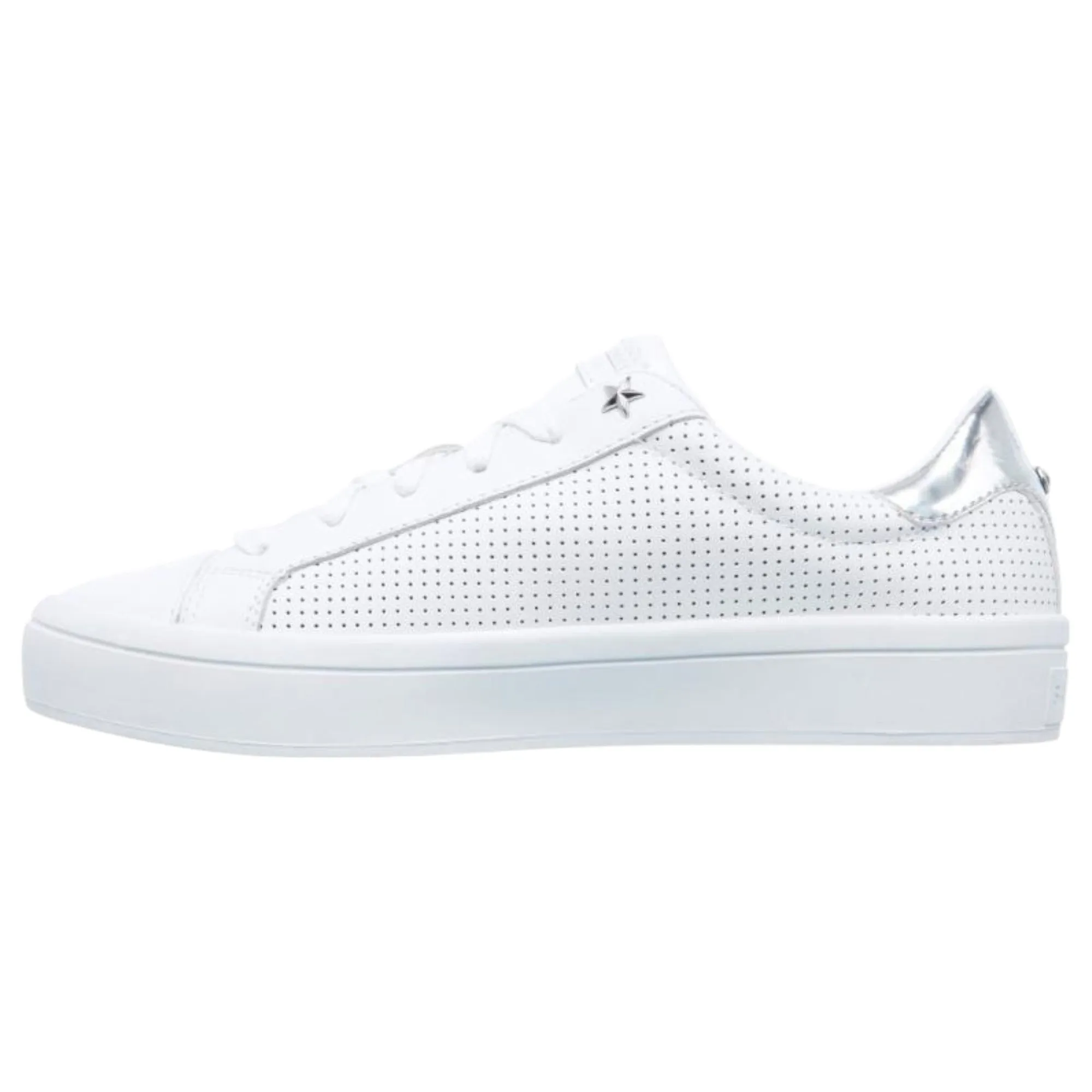 Womens Skechers Hi-Lites Perf-Ect White Lace Up Sport Shoes