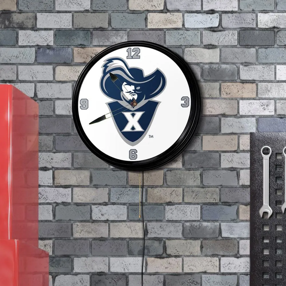 Xavier Musketeers: Mascot - Retro Lighted Wall Clock