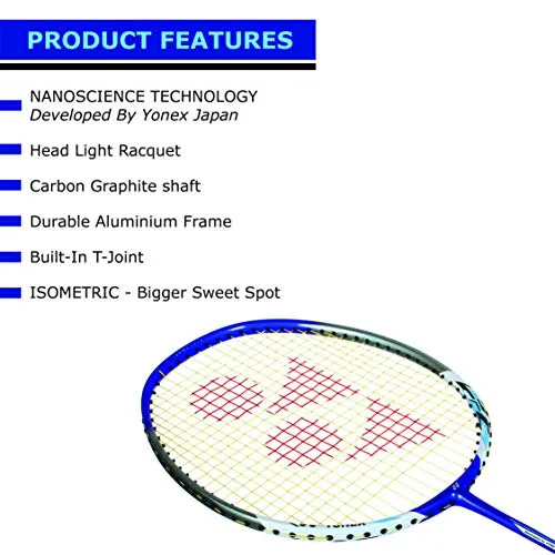 YONEX Nanoray 7000I G4-2U Aluminum Badminton Racquet with Full Cover (Blue)