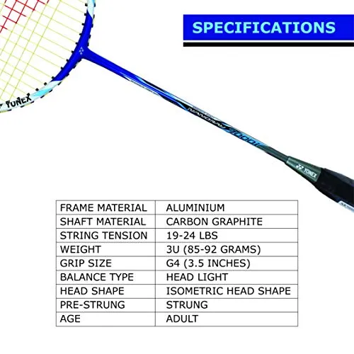 YONEX Nanoray 7000I G4-2U Aluminum Badminton Racquet with Full Cover (Blue)